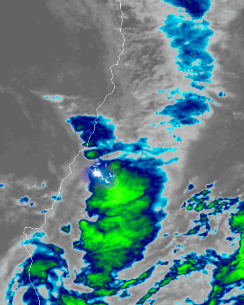 Imagen Infrarroja del satélite GOES-16 durante el día 30 de Mayo de 2019.